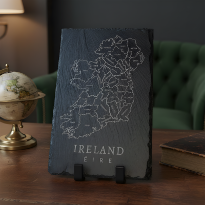Map of Ireland Slate Plaque – Unique Irish Gift & Heritage Wall Decor